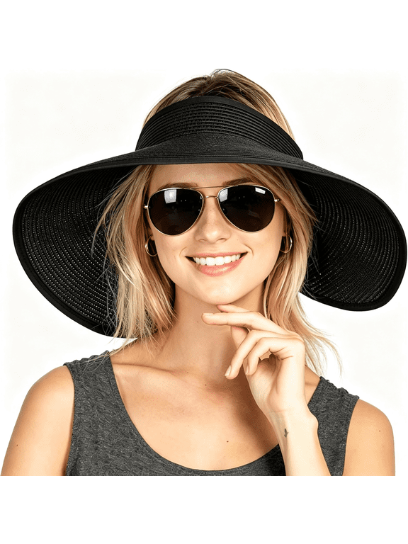 Sun Visor Hats Summer Wide Brim Clip on Beach Adjustable Large Brim Cap Golf Hat for Women Sun Visor Hat for Women Uv Protection