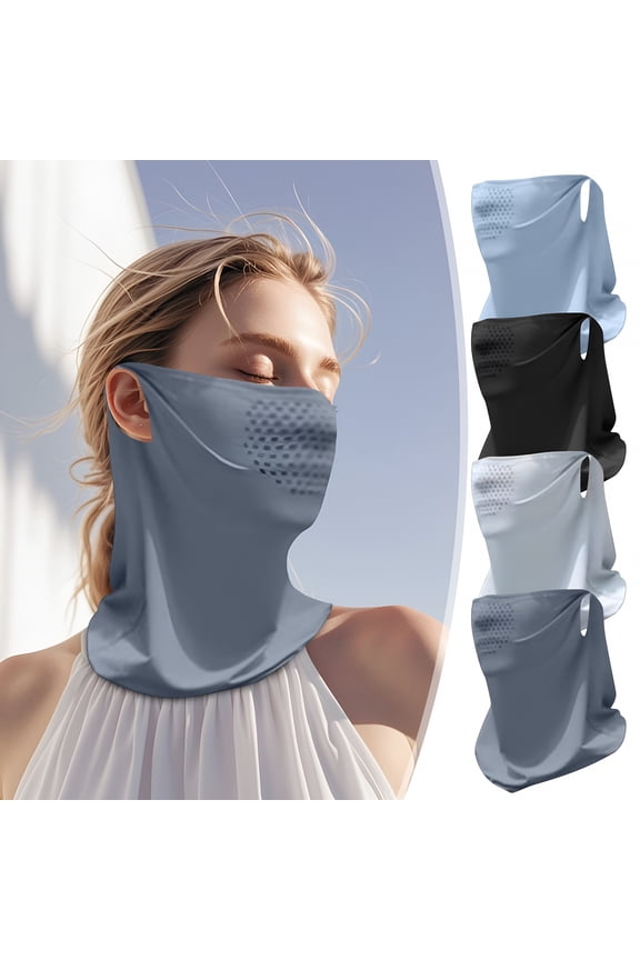 Sunscreen Neck Gaiter Face Mask | UPF50+ Ice Silk Breathable Quick-Dry Outdoor Headscarf | Full Face & Neck Coverage | Ear Hanging | Cycling Fishing Hiking Scarf | Cooling Sun Protection