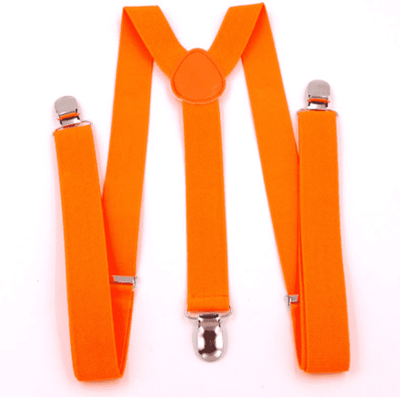 TELOLY Suspenders for Men Adjustable Length Mens Suspenders Environmentally Friendly Materials Anti-Slip and Wear-Resistant Shirt Stays,Orange