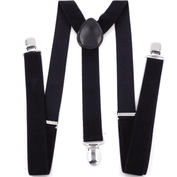 TELOLY Suspenders for Men Adjustable Length Mens Suspenders Suitable for All Seasons Anti-Slip and Wear-Resistant Shirt Stays,Black