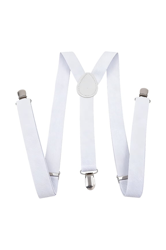 Suspenders for Men Adjustable Length Mens Suspenders Suitable for All Seasons Anti-Slip and Wear-Resistant Shirt Stays,White