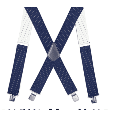TELOLY Suspenders for Men Adjustable Length Suspenders for Men Heavy Duty Environmentally Friendly Materials Classic Suspenders,Navy Dot