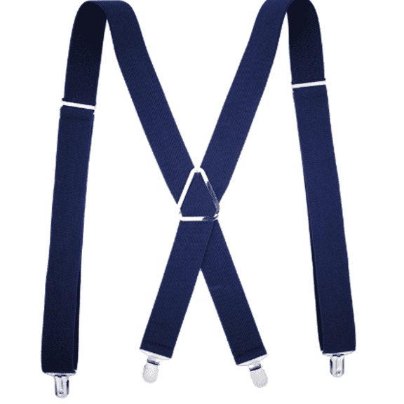 TELOLY Suspenders for Men Heavy Duty Adjustable Length Suspenders for Men Suitable for All Seasons Daily Commute Suspenders,Dark Blue