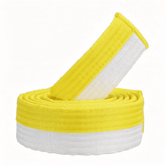 TELOLY Taekwondo Colored Ranking Belt, Polyester Martial Arts Bjj Belt Judo Karate Belt for Coach Teaching Practice Taekwondo Belt Yellow Belt