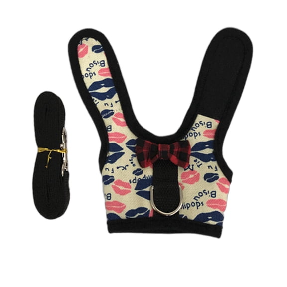 TELOLY Teacup Dog Harness,Breathable Fabric Cat Harness and Leash,High Freedom of Movement Soft Fabric Cat Leash,Chest Girth 7-9In