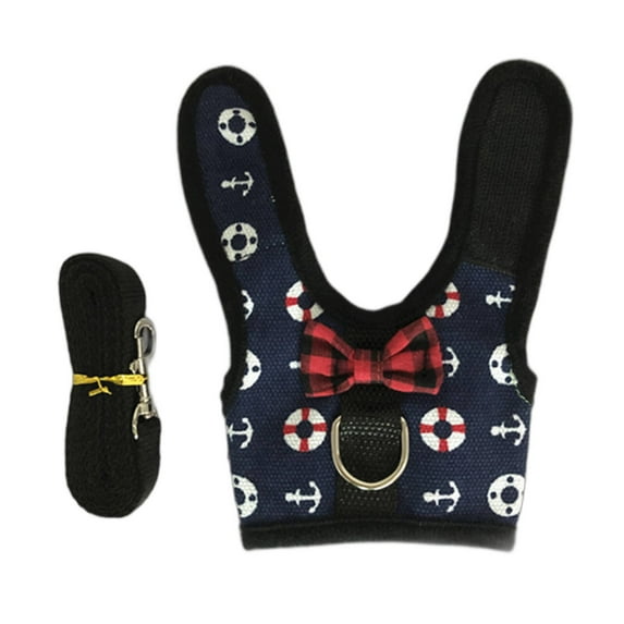 TELOLY Teacup Dog Harness,Stable Cat Harness and Leash,Soft Fabric Long-Lasting Safety Cat Leash,Blue,Chest Girth 7-9In