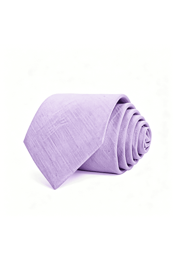 Textured Solid Linen Classic Tie Purple Necktie