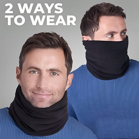 TELOLY Thermal Retention Polar Fleece Face Mask, Black
