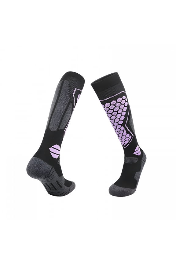 Thickened Wool Ski Socks,Men & Women Long Warm Sports Socks,Towel Bottom Snow Socks for Skiing,Winter Sports,and Cold Weather