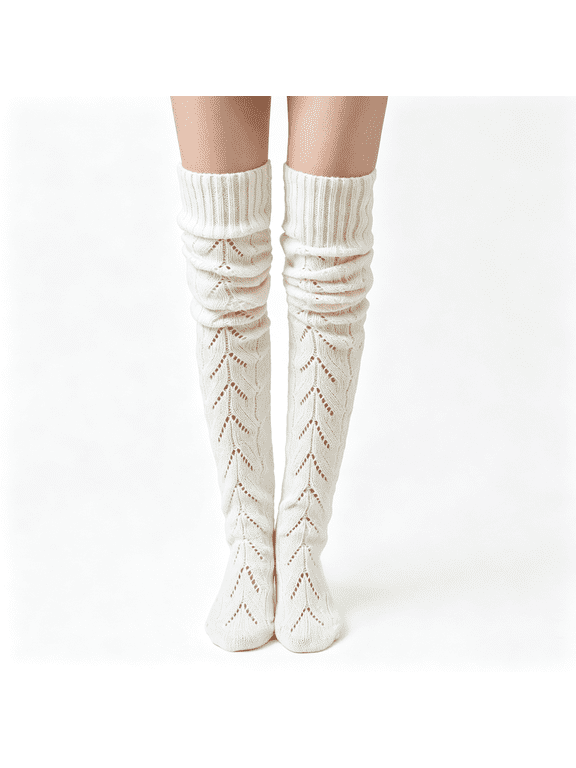 Thigh High Socks for Women,Long Cable Knit over Knee Boot Stockings,Extra Long Fit,Cable Knit Texture,Warm Thick Knit,Winter Boot Socks,Cozy Leg Warmers,Sweater Sock Style