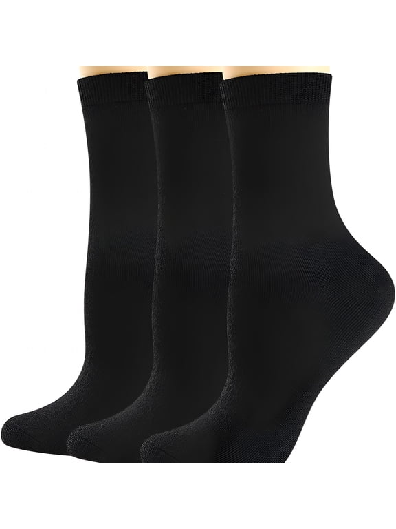 Thin Merino Wool Boot Socks for Women,Warm Black Winter Cozy Comfy Breathable Dress Crew Hiking Socks