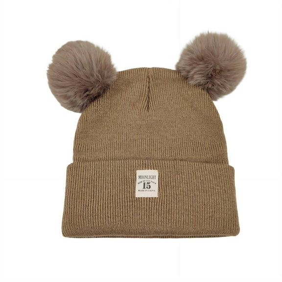 TELOLY Toddler Beanie Windproof Ear Protection Boys Winter Hat Soft Knitted Material Warm Kids Beanie Comfortable Baby Hat,Dark Khaki