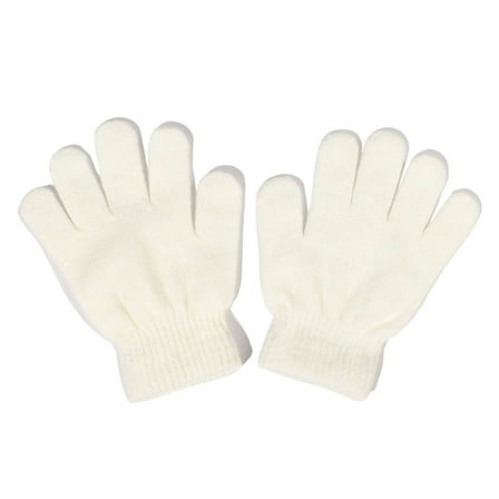 TELOLY Toddler Gloves Fashionable and Functional Toddler Mittens Great for Quick Errands Toddler Snow Gloves Soft Inner Fleece White