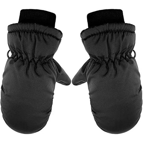 TELOLY Toddler Gloves Perfect for Biking Toddler Snow Gloves Breathable Gloves Toddler Waterproof Mittens Winter-Ready Warmth Black