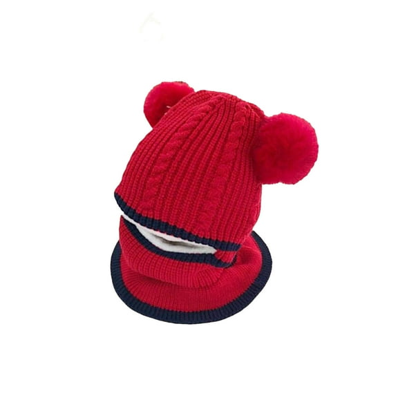 TELOLY Toddler Hat Windproof & Warm Toddler Winter Hat Cute Korean-Style Design Kids Winter Hat Red