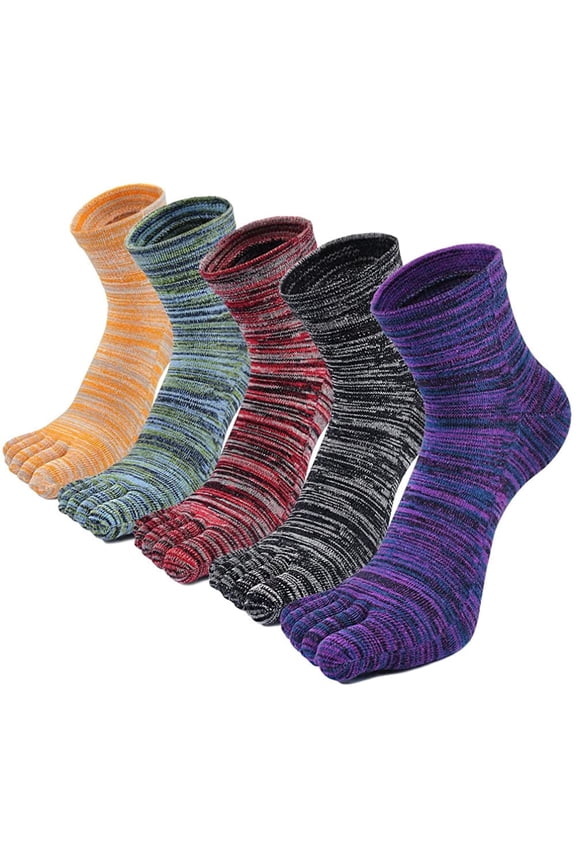 Toe Socks for Men,Cotton Athletic Running Ankle Five Finger Quarter Mens Socks Size 10-13,5 Pairs