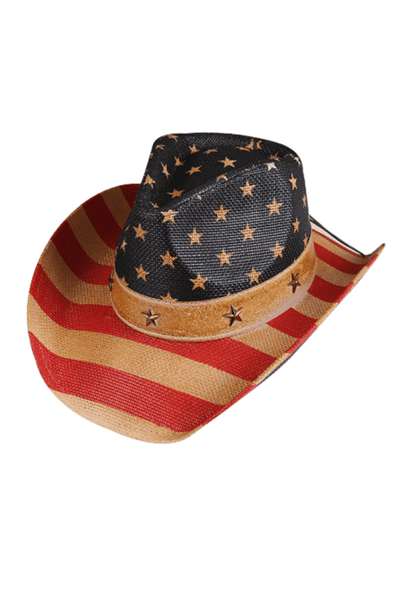 Top Hat American Flag Western Panama Cowboy Hat Womens Hats Personalized Prairie Star Jazz Hat Hats for Women,Style 10