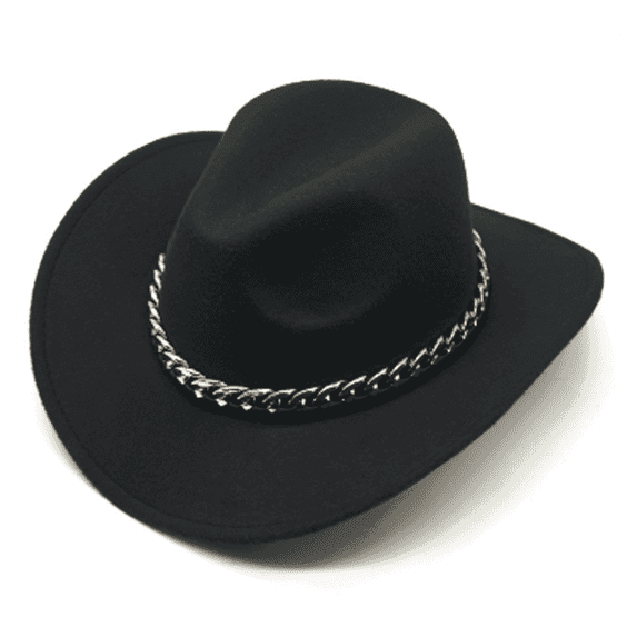 TELOLY Top Hat British Style Western Cowboy Hat Fedora Hats for Men Outdoor Gentleman Soft Felt Large Curved Brim Warm Jazz Hat Womens Hats,Black