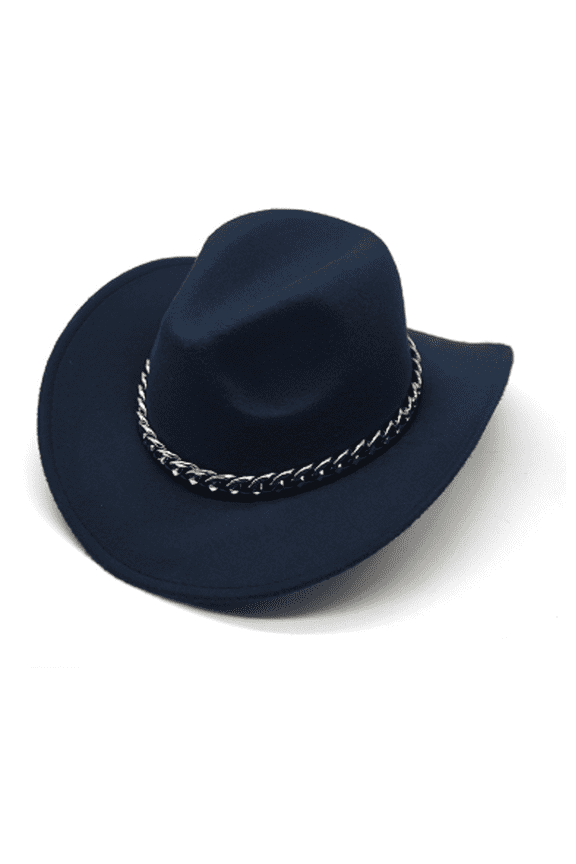 Top Hat British Style Western Cowboy Hat Fedora Hats for Men Outdoor Gentleman Soft Felt Large Curved Brim Warm Jazz Hat Womens Hats,Navy Blue