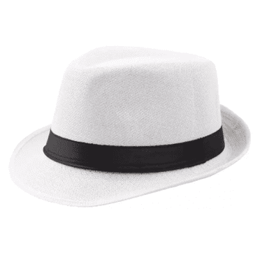 TELOLY Top Hat Summer British Style for Men and Women Fedora Hats for Men Linen Couple Solid Color Sun Hats for Women,White
