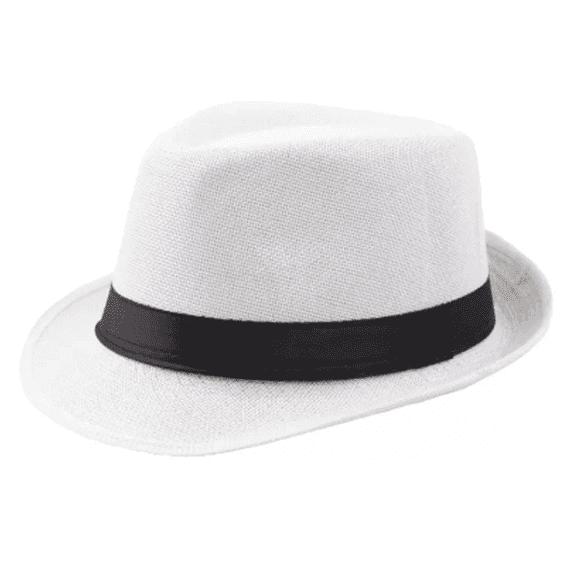 TELOLY Top Hat Summer British Style for Men and Women Fedora Hats for Men Linen Couple Solid Color Sun Hats for Women,White