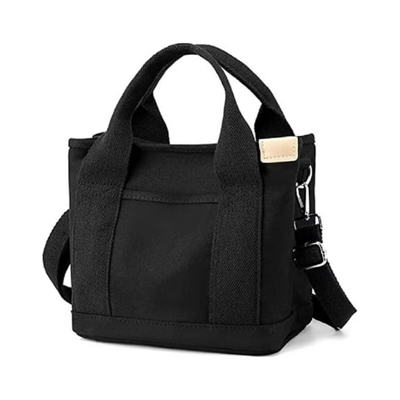 TELOLY Tote Bag Fashion Canvas Tote Bag with Large Capacity Multi-Pocket Tote Bag for Women Black