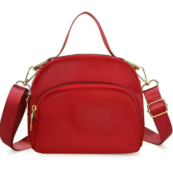 TELOLY Travel Crossbody Bags for Women,Small Square Bag Style Nylon Crossbody Bags for Women,Fashionable Style Crossbody Bags for Women Travel,Red