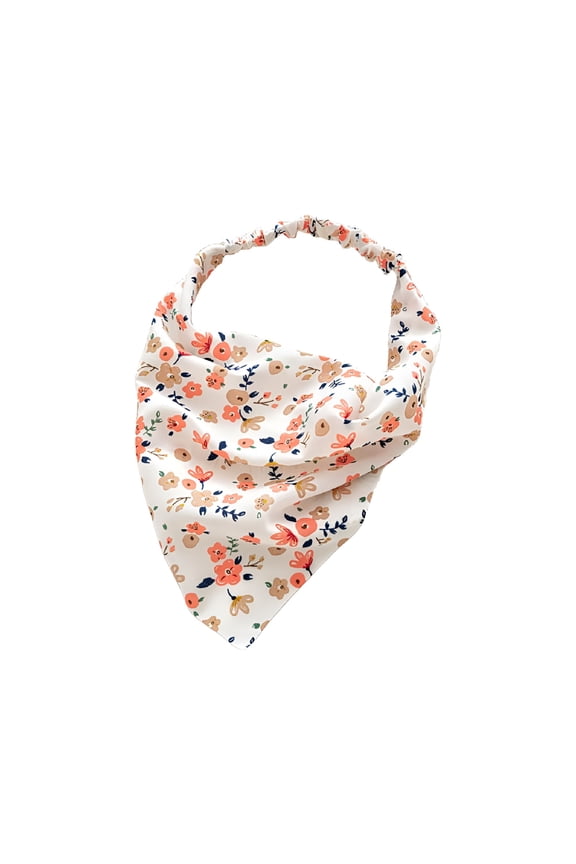 Triangular Scarf Wide Brimmed Headcover Broken Flower Square Scarf