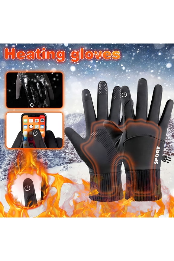 USB Knitted Heated Gloves Winter Gloves for Men Women, Touch Screen Texting Warm Gloves with Thermal Soft Knit Lining Electric Warm Gloves for Cold Weather
