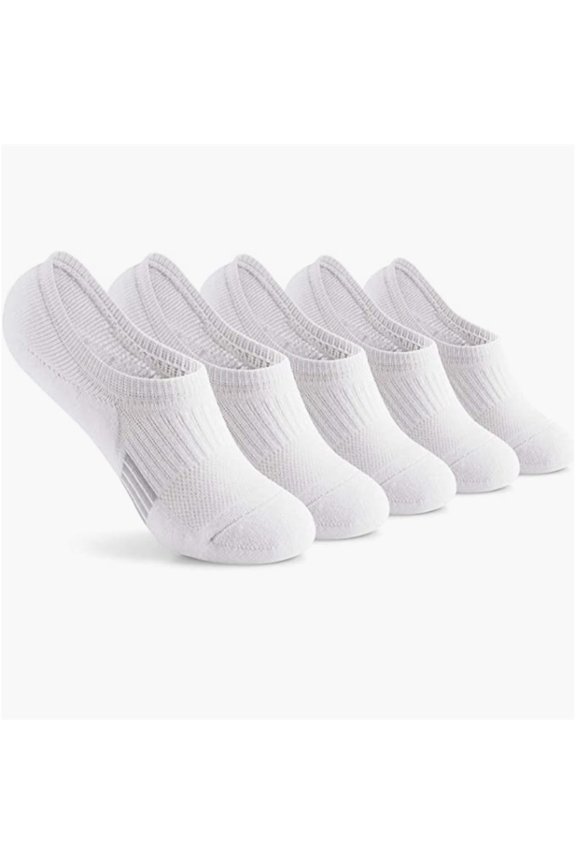 Ultra Light Invisible Socks-Anti-Slip Sport Sock Liner with Targeted Compression-Reusable Face Mask-White,M(1 Pair)