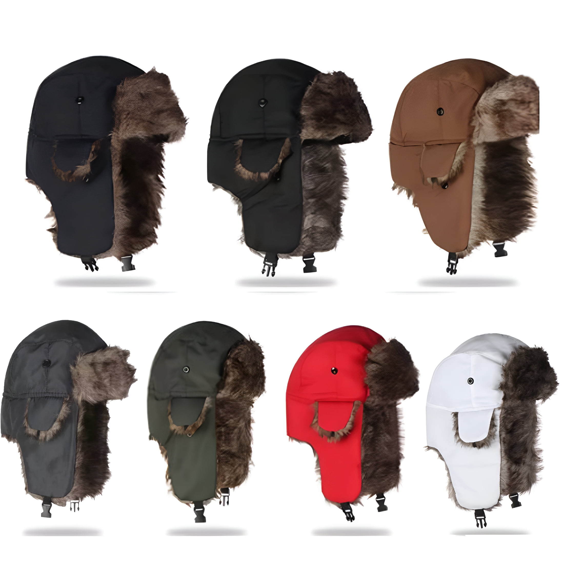 TELOLY Unisex Men Women Russian Hat Trapper Bomber Warm Trooper Ear ...