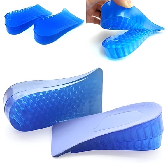 XIRQI Unisex Silicone Lift Height Increase Double Layers Shoe Insoles Heel Insert Pad