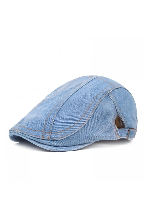 Unisex Vintage Washed Denim Newsboy Hats Flat Ivy Gatsby Cabbie Driving Berets Hat Cotton Dad Cap