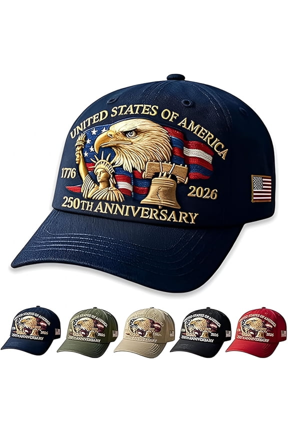 United States 250th Anniversary Celebration Hat, Adjustable Retro Patriotic Cap for Men Women