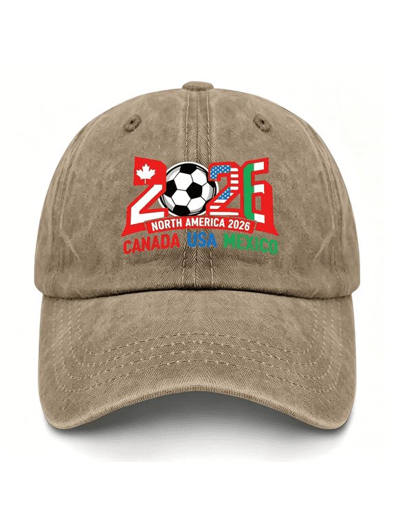 Usa Canada Mexico 2026 Cup Soccer Cap Retro Canada Usa Mexico Baseball Cap Washed Cotton Soccer Hat for Men Women