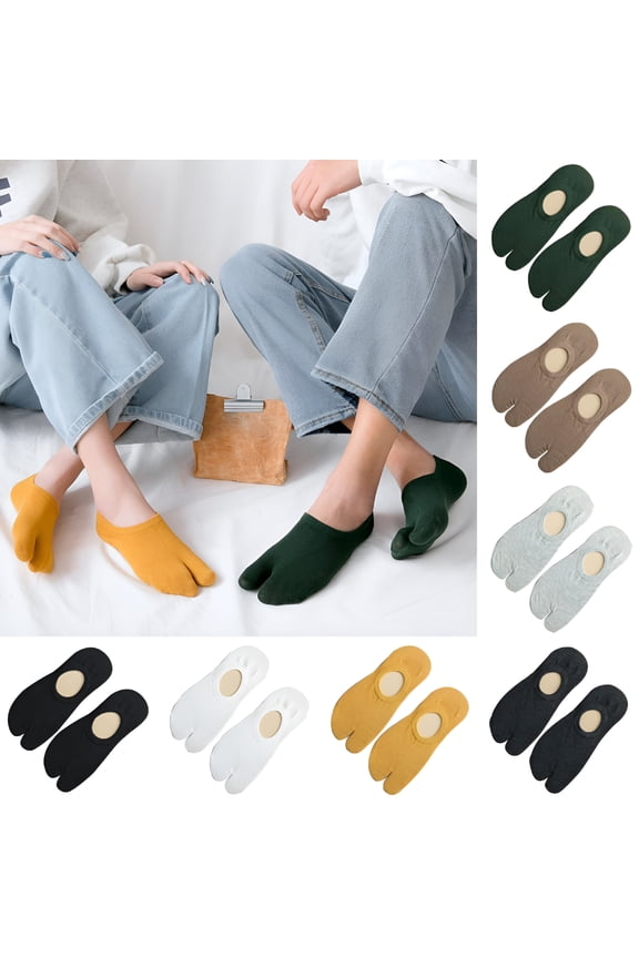 V Toe Tabi Socks, Non Slip No Show Flip-Flop Socks, Breathable Flat Boat Line for Men & Women, Casual Summer Wear