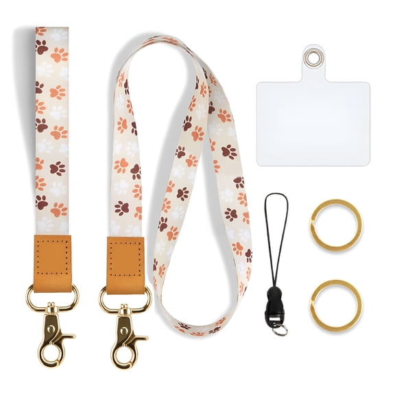 TELOLY Versatile Phone Lanyard Set Stylish Print Design, Adjustable Crossbody and Wrist Strap, Universal Fit with 2 Phone Tether Tabs - Perfect for Women, iPhone Cases, ID Badges, and More