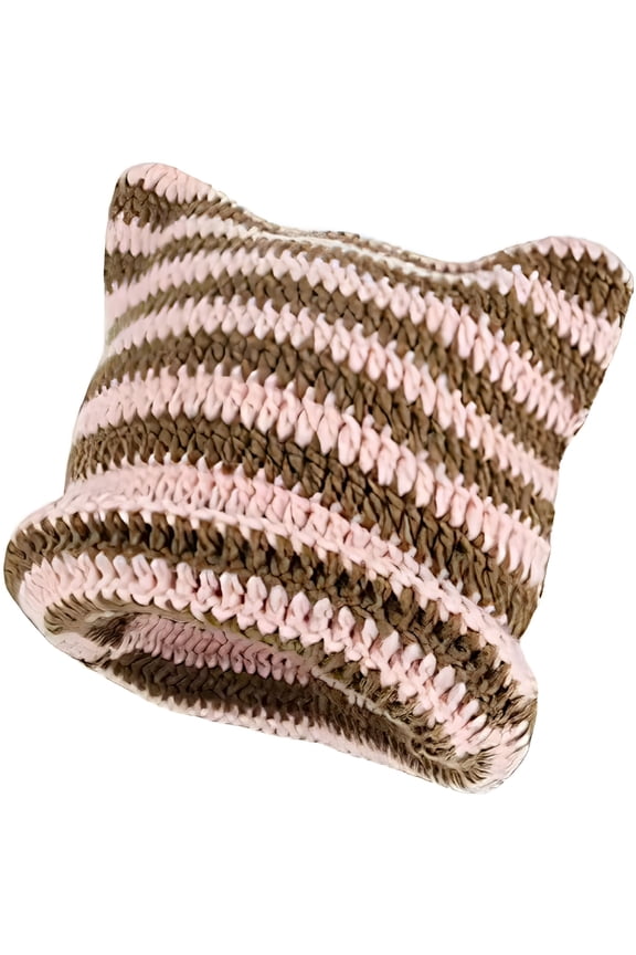 Vintage Crochet Hats Kawaii Cute Fox Cat Knitted Hat Emo Alt Accessories Grunge Goth Clothes