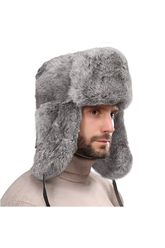 Warm Trapper Hat for Men Women Winter Cozy Plush Faux Fur Ushanka Russian Hats Cold Weather Ear Flap Hunting Snow Eskimo Hat