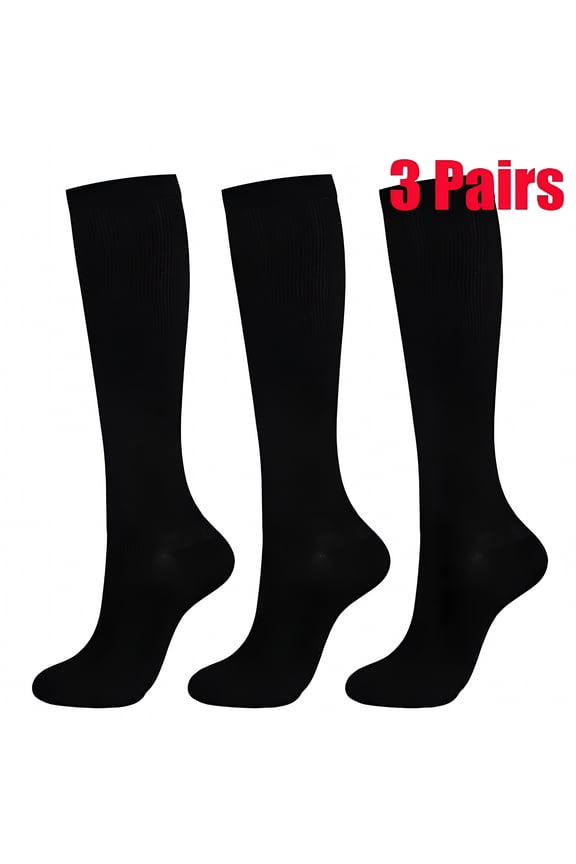 Waterproof Athletic Compression Socks for Men & Women, Breathable Support Hose for Running, Hiking, Travel & Standing, Reduces Leg Swelling & Fatigue