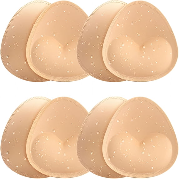 TELOLY Waterproof Bathing Suit Cups Inserts - 4 Pairs Swimsuit Pads Heart Push Up Insert for Women,Bikini Padding Insert