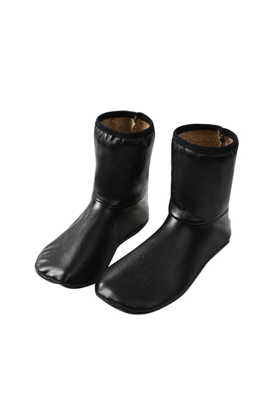 Waterproof Leather Socks,Thermal Non-Slip Indoor Floor Socks with Fleece Lining Middle Tube Socks Water Proof Socks