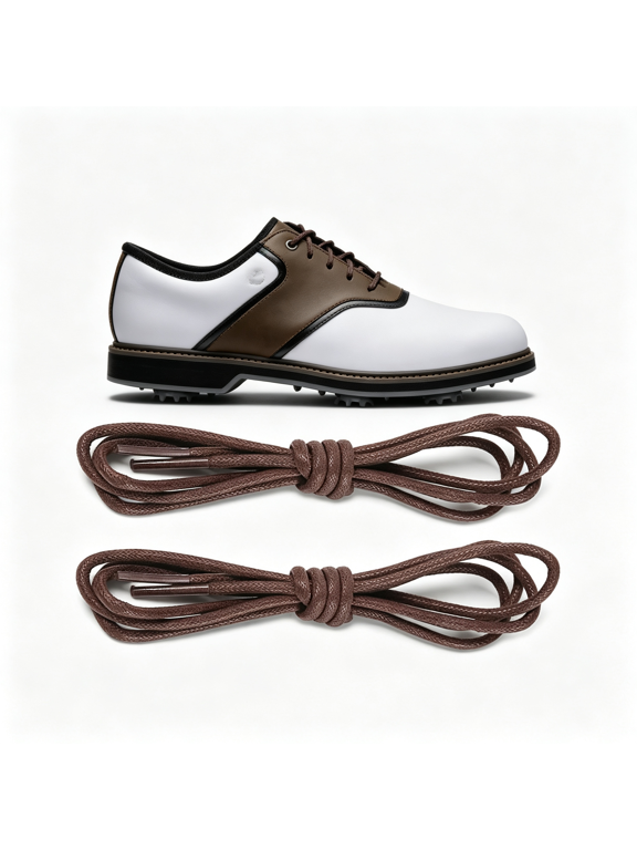 Waxed Golf Shoe Laces for Shoes,3/32"(2.5Mm) Oxford Thin Shoelaces Replacement Strings for Men Dress Brown Dress Shoe Laces