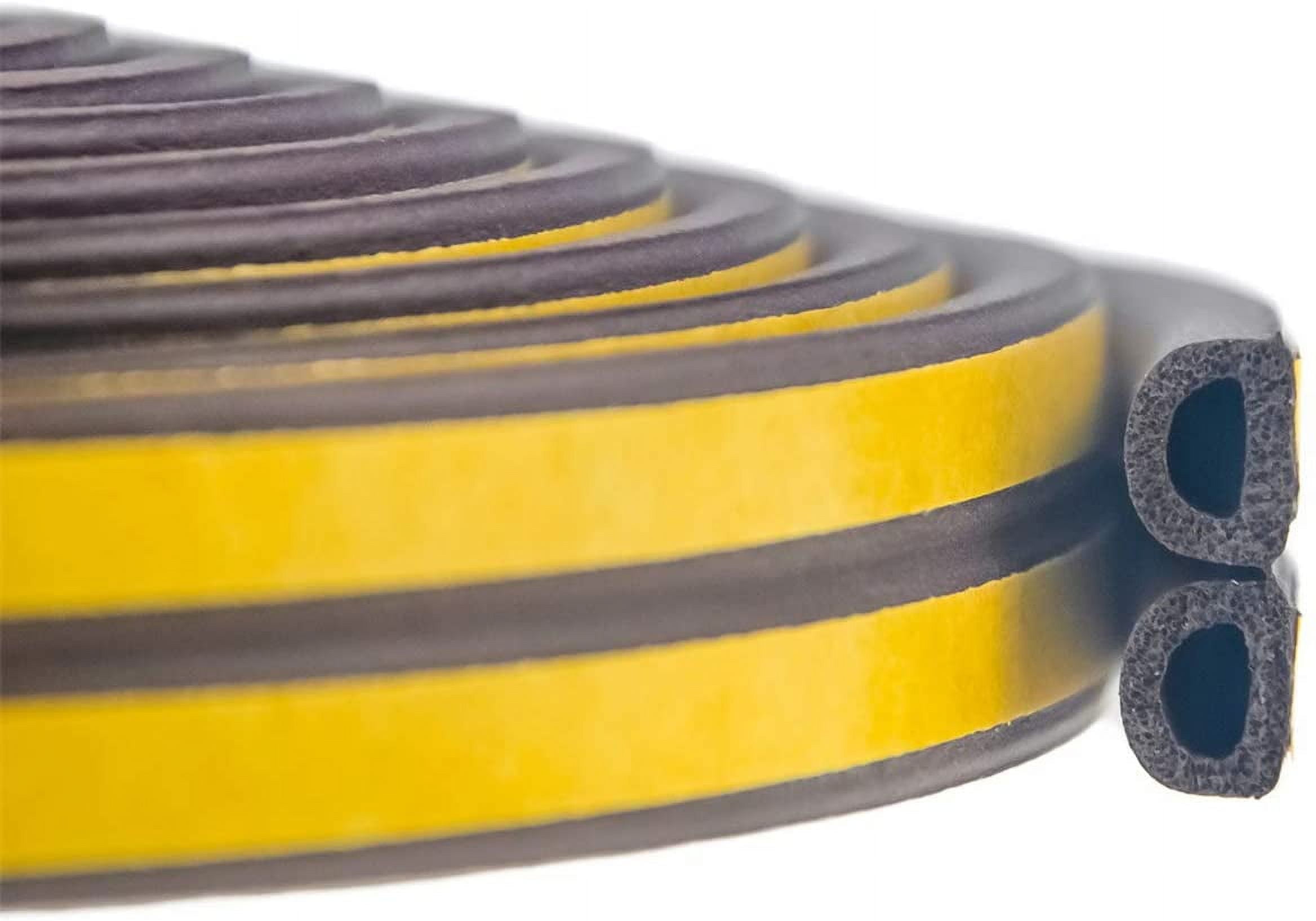 TELOLY Weather Stripping Door Seal Strip,High Density Foam Tape,Doors and Windows Insulation Soundproofing Weatherproof,Self Rubber Weatherstrip Door Seal Strip,9mm X 6mm X 19.6ft