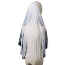 TELOLY Wedding Veil,Veils for Women Wedding,Wedding Veils for Brides,White Single Layer with Pearls