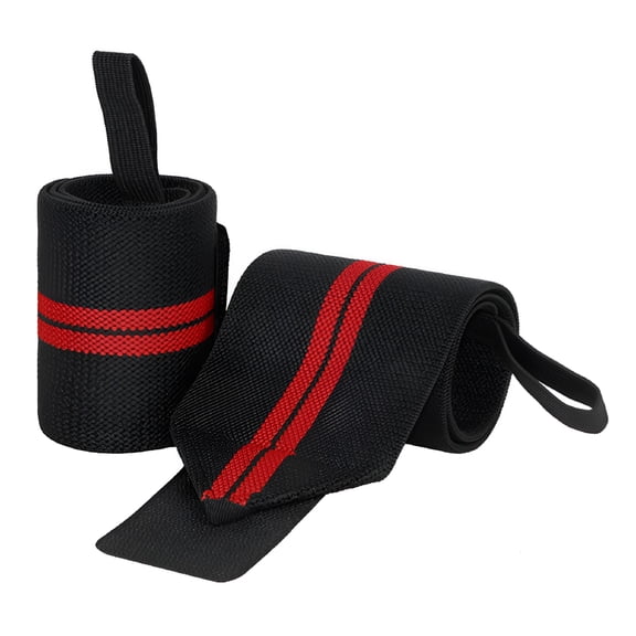 TELOLY Weightlifting Wrist Wraps Wrist Support with Heavy Duty Thumb - Wrap for Powerlifting - red