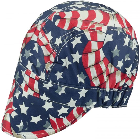 TELOLY Welding Protective Gear Helmet Caps Pure Cotton Flag Welding Cap Welder Nation Welding Caps Red