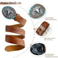 thumbnail image 1 of TELOLY Western Belt for Women Men Cowboys Cowgirls Carving Leather Country Belts Bullhead Buckles, 1 of 1