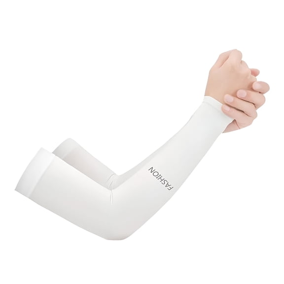 TELOLY White Football Gloves, Unisex Sport Arm Sleeves Sun Protection Basketball Sunscreen Riding Sleeve