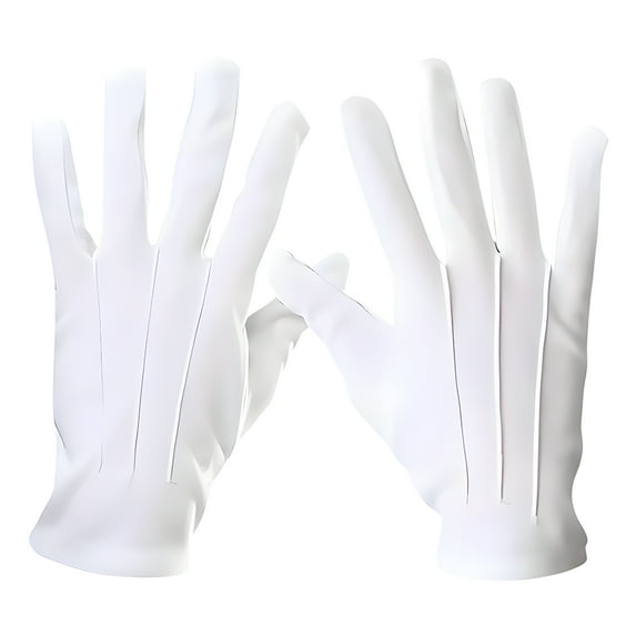 TELOLY White Gloves,Breathable and Not Stuffy White Gloves Women,Tightly Fitting Hand Shape Gloves